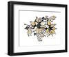 Poinsettias with Gold II-Lanie Loreth-Framed Art Print