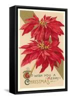 Poinsettias-null-Framed Stretched Canvas