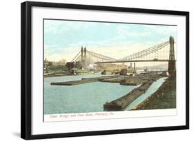 Point Bridge and Coal Boats, Pittsburgh, Pennsylvania-null-Framed Art Print