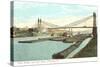 Point Bridge and Coal Boats, Pittsburgh, Pennsylvania-null-Stretched Canvas