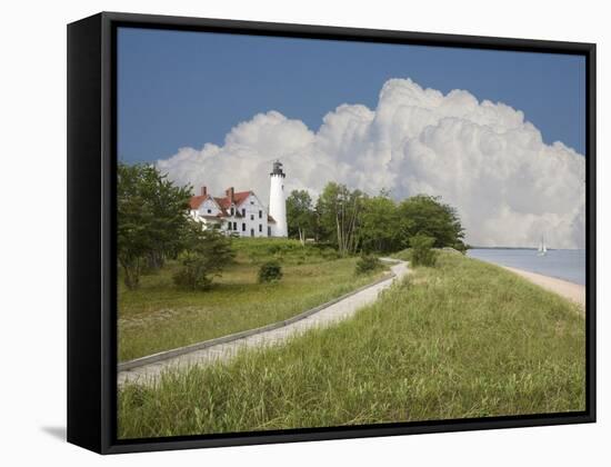 Point Iroquois Lighthouse, Bay Mills, Michigan ‘08-Monte Nagler-Framed Stretched Canvas
