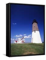 Point Judith Lighthouse, Rhode Island, USA-Walter Bibikow-Framed Stretched Canvas