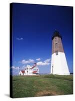 Point Judith Lighthouse, Rhode Island, USA-Walter Bibikow-Stretched Canvas