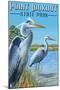 Point Lookout State Park, Maryland - Blue Heron-Lantern Press-Mounted Art Print