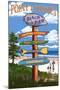 Point Lookout State Park, Maryland - Destination Signpost-Lantern Press-Mounted Art Print