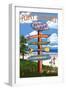 Point Lookout State Park, Maryland - Destination Signpost-Lantern Press-Framed Art Print