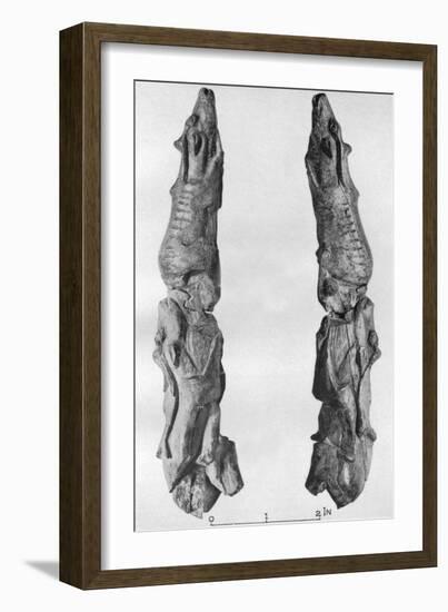 Point of Mammoth Tusk Carved with Reindeer, from Montastruc, Bruniquel, France, 1926-null-Framed Giclee Print