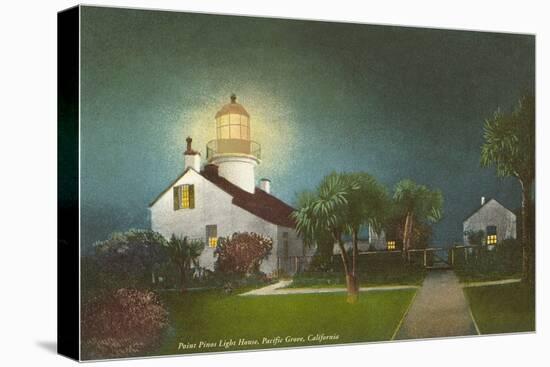 Point Pinos Light House at Night, Pacific Grove-null-Stretched Canvas