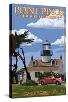 Point Pinos Lighthouse - Monterey, California-Lantern Press-Stretched Canvas