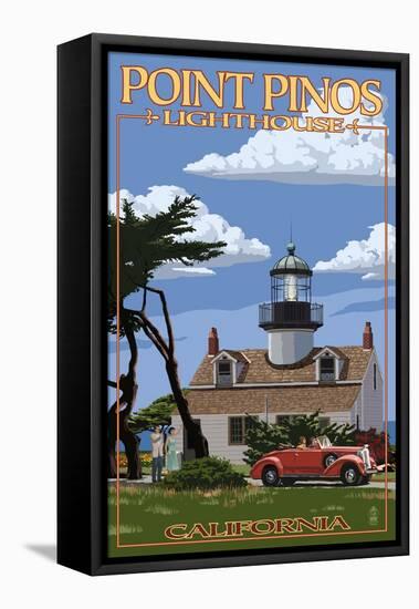 Point Pinos Lighthouse - Monterey, California-Lantern Press-Framed Stretched Canvas