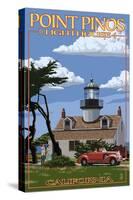 Point Pinos Lighthouse - Monterey, California-Lantern Press-Stretched Canvas