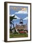 Point Pinos Lighthouse - Monterey, California-Lantern Press-Framed Art Print