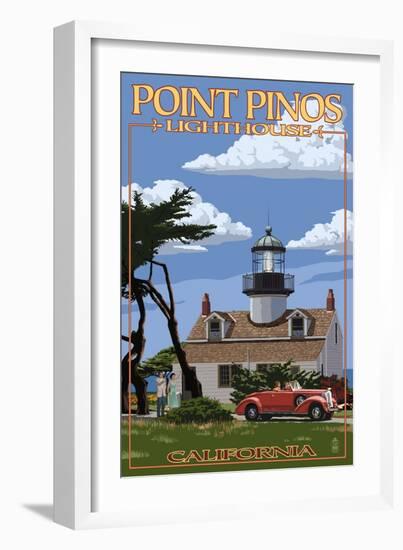 Point Pinos Lighthouse - Monterey, California-Lantern Press-Framed Art Print