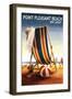 Point Pleasant Beach, New Jersey - Beach Chair and Ball-Lantern Press-Framed Art Print