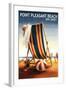 Point Pleasant Beach, New Jersey - Beach Chair and Ball-Lantern Press-Framed Art Print