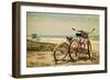 Point Pleasant Beach, New Jersey - Bicycles and Beach Scene-Lantern Press-Framed Art Print