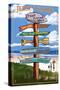 Point Pleasant Beach, New Jersey - Destinations Signpost-Lantern Press-Stretched Canvas