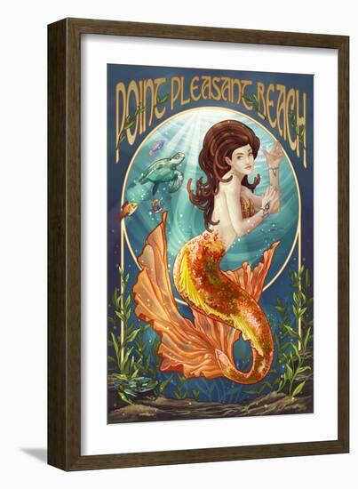 Point Pleasant Beach, New Jersey - Mermaid-Lantern Press-Framed Art Print