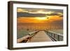 Point Pleasant Beach, New Jersey - Pier at Sunset-Lantern Press-Framed Art Print