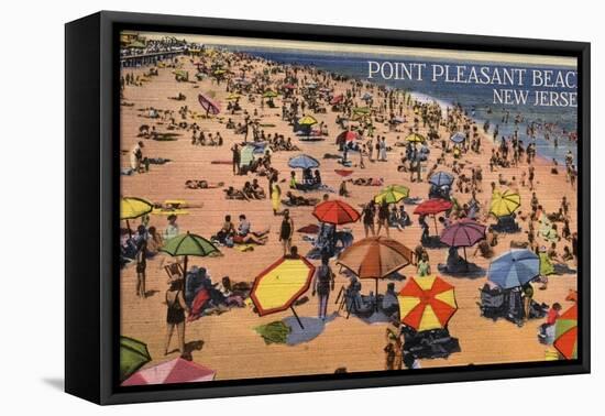 Point Pleasant, New Jersey - South View of Beach-Lantern Press-Framed Stretched Canvas