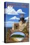 Point Sur Lighthouse - Big Sur Coast, California-Lantern Press-Stretched Canvas
