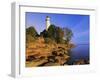 Pointe Aux Barques Lighthouse at Sunrise on Lake Huron, Michigan, USA-Adam Jones-Framed Premium Photographic Print