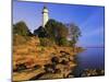 Pointe Aux Barques Lighthouse at Sunrise on Lake Huron, Michigan, USA-Adam Jones-Mounted Premium Photographic Print