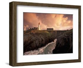Pointe De St. Mathieu Lighthouse at Dawn, Brittany, France-Walter Bibikow-Framed Photographic Print
