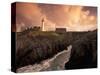 Pointe De St. Mathieu Lighthouse at Dawn, Brittany, France-Walter Bibikow-Stretched Canvas