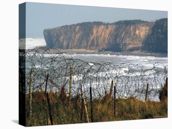 Pointe Du Hoc, Site of D-Day Landings in June 1944 During Second World War, Omaha Beach, France-David Hughes-Stretched Canvas