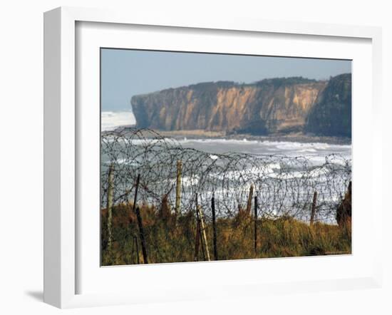 Pointe Du Hoc, Site of D-Day Landings in June 1944 During Second World War, Omaha Beach, France-David Hughes-Framed Photographic Print