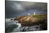 Pointe Saint Mathieu lighthouse  stormy time-Philippe Manguin-Stretched Canvas