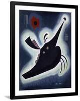 Pointed Black, 1931 (Oil on Board)-Wassily Kandinsky-Framed Giclee Print