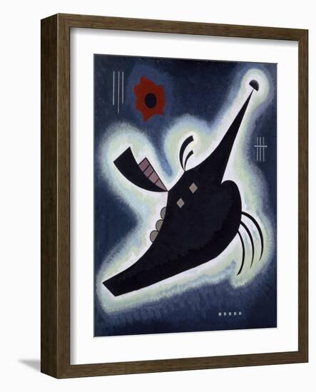 Pointed Black, 1931 (Oil on Board)-Wassily Kandinsky-Framed Giclee Print