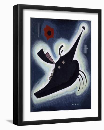 Pointed Black, 1931 (Oil on Board)-Wassily Kandinsky-Framed Giclee Print