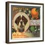 Pointer Brand - Glendora, California - Citrus Crate Label-Lantern Press-Framed Art Print