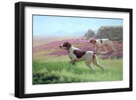 Pointers in a Landscape-Harrington Bird-Framed Giclee Print