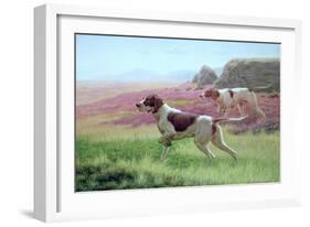 Pointers in a Landscape-Harrington Bird-Framed Giclee Print