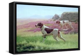 Pointers in a Landscape-Harrington Bird-Framed Stretched Canvas