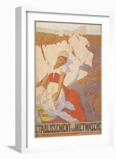 Pointillist Poster for Laundry Service-null-Framed Art Print