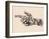 Pointing Finger Mechanic Hand.-RYGER-Framed Art Print