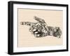 Pointing Finger Mechanic Hand.-RYGER-Framed Art Print