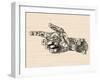 Pointing Finger Mechanic Hand.-RYGER-Framed Art Print