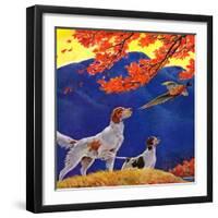 "Pointing to the Pheasant,"November 1, 1937-Paul Bransom-Framed Giclee Print