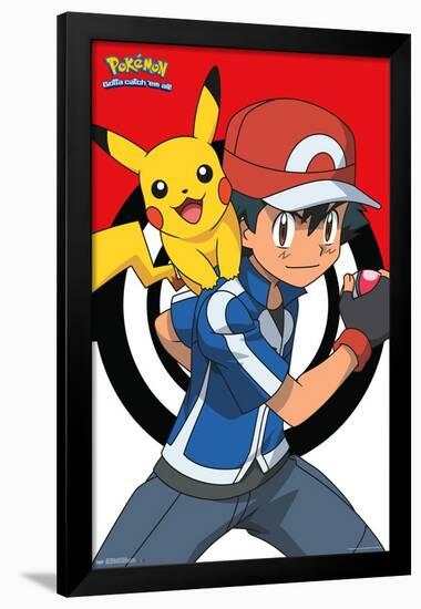 Pokémon - Ash And Pikachu-Trends International-Framed Poster