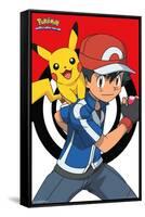 Pokémon - Ash And Pikachu-Trends International-Framed Stretched Canvas