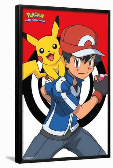 Pokémon- Ash & Pikachu Best Buds-null-Framed Poster