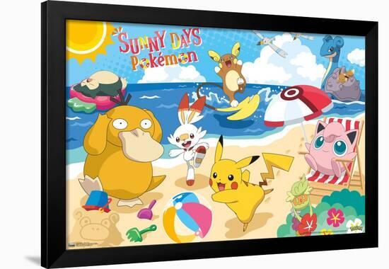 Pokémon - Beach Party-Trends International-Framed Poster
