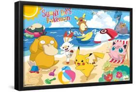 Pokémon - Beach Party-Trends International-Framed Poster