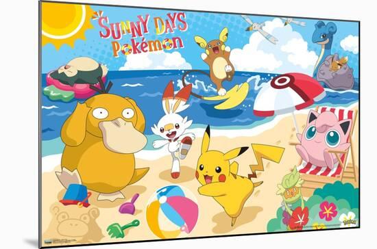 Pokémon - Beach Party-Trends International-Mounted Poster